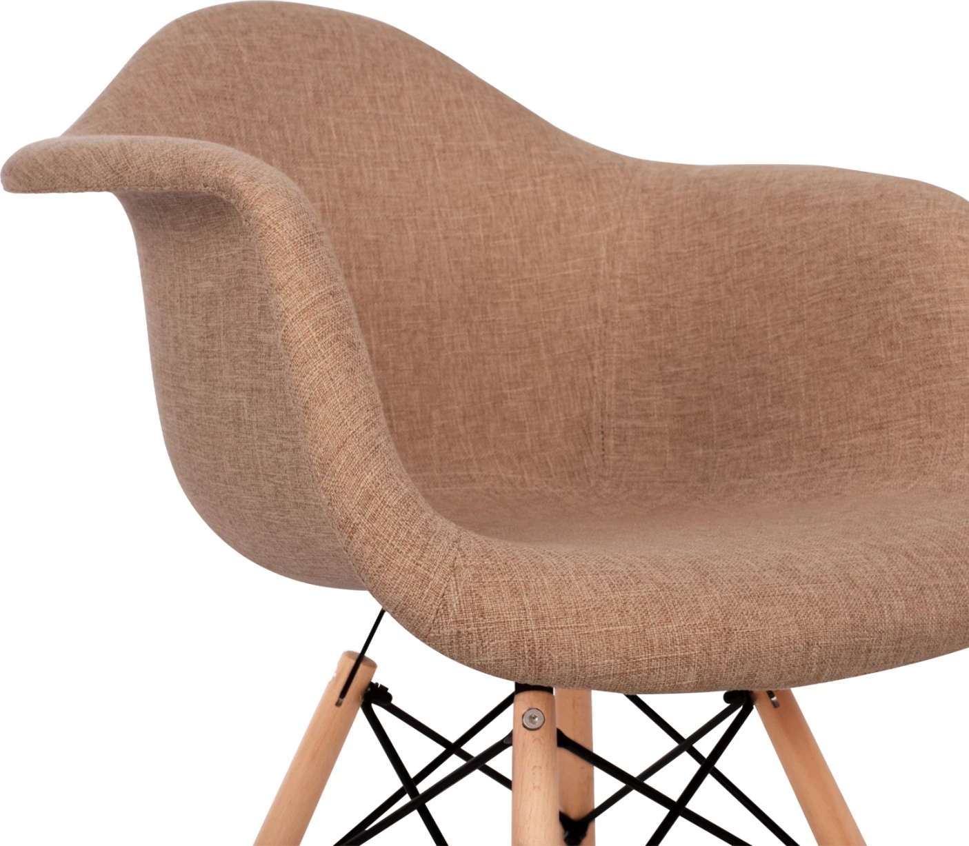 Fotelj z lesenimi nogami in bež tkanino Mirto FH005.63 63x57x81 cm, set 2 kosov
