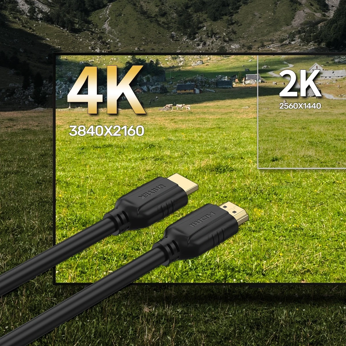 HDMI kabel Unitek 2.0, 4K 60Hz, 15 m, črn
