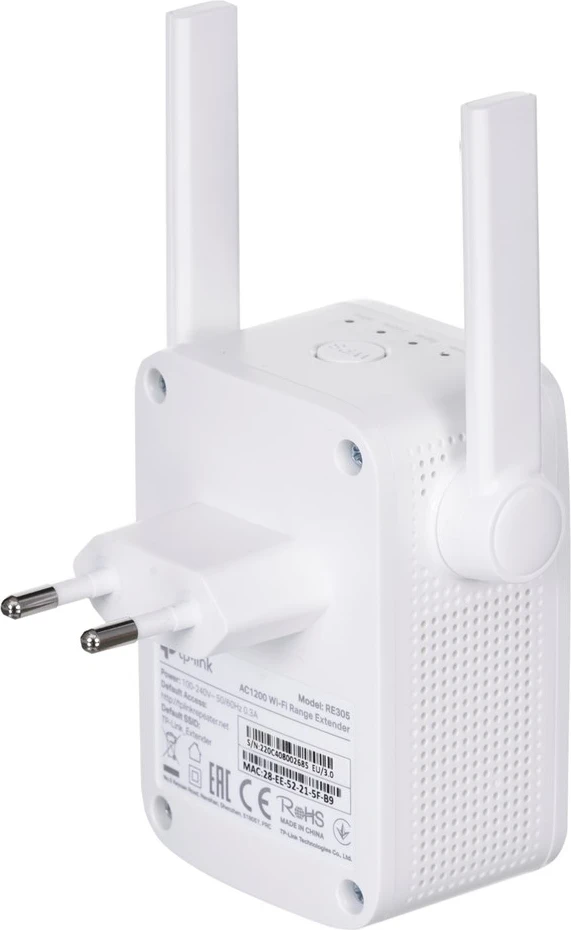 Zgostilec dosega Wi-Fi TP-LINK AC1200, bel