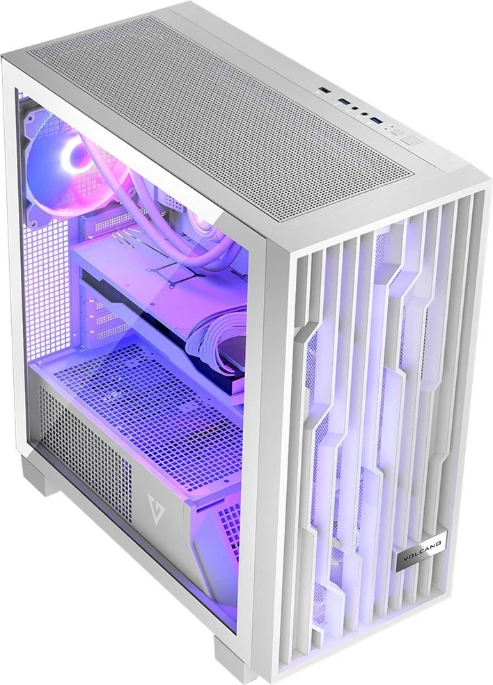 Ohišje z ARGB osvetlitvijo MODECOM VOLCANO PERUN APEX MIDI, belo