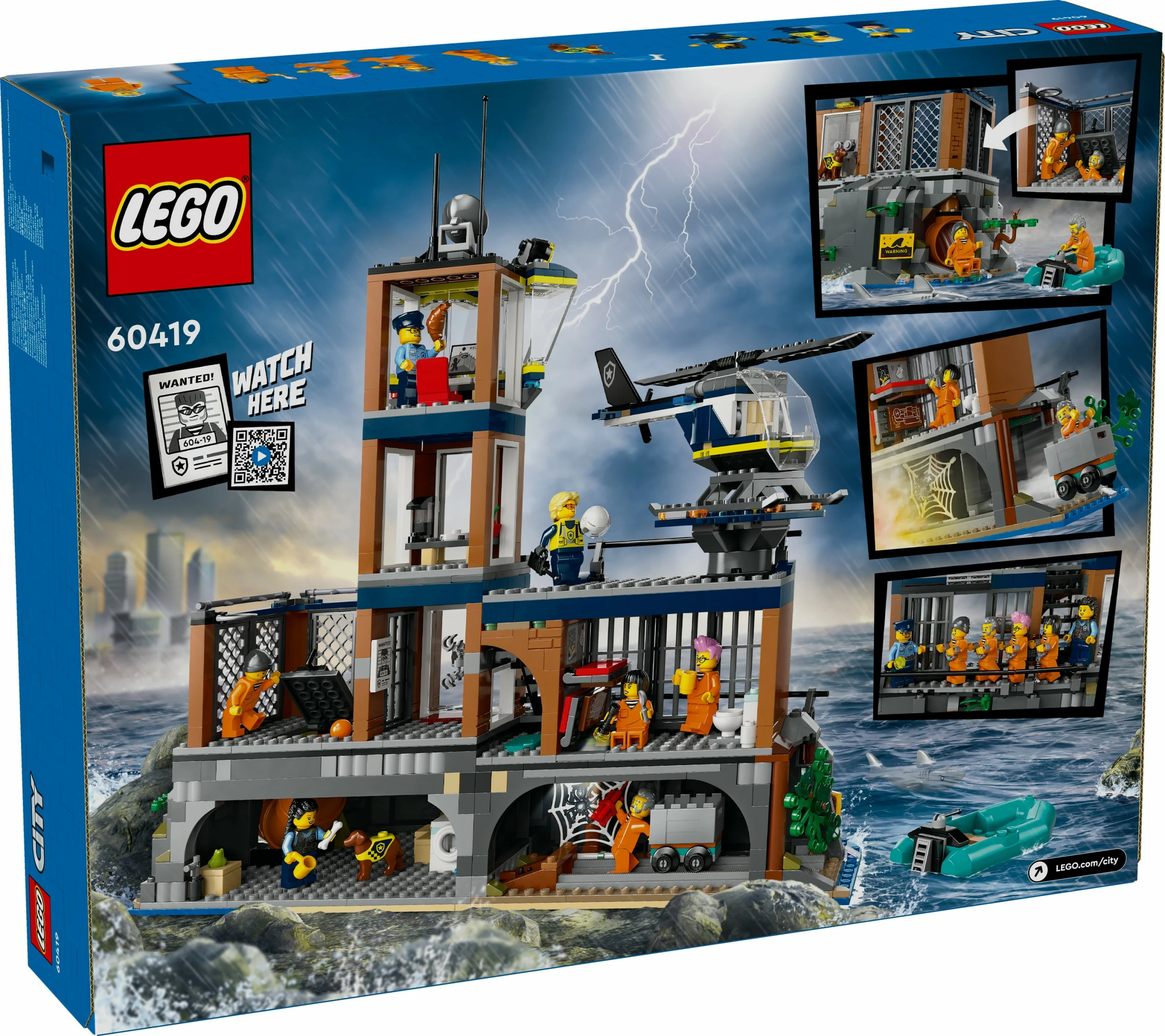 Gradbeni komplet Policijski zaporniški otok LEGO 60419, 980 kosov, večbarven