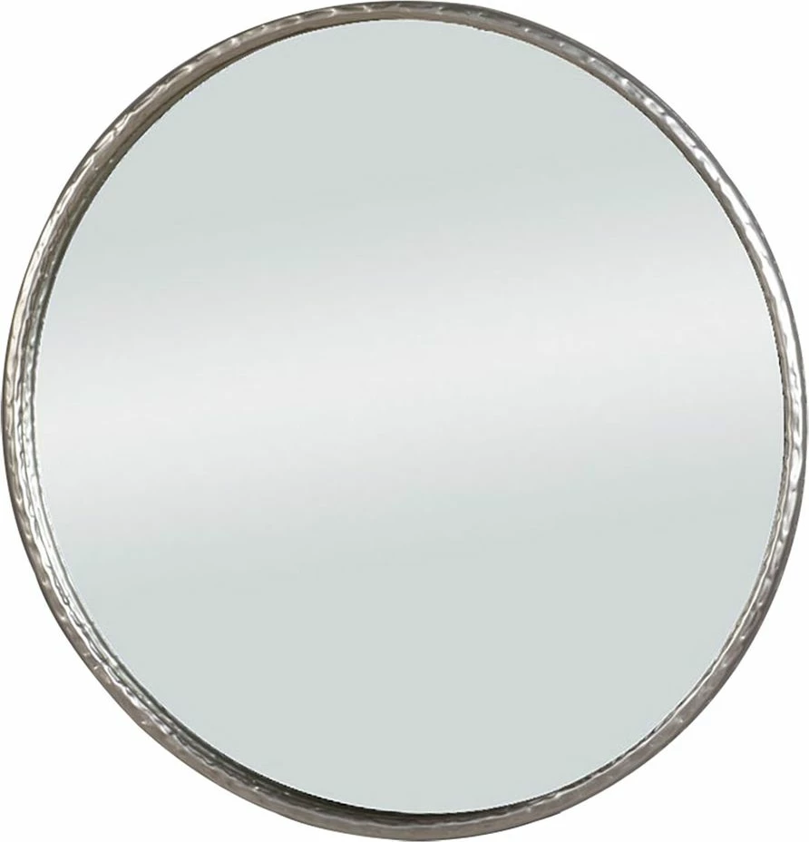 Okroglo ogledalo Coin, kovinski okvir, mat srebrna, 71,5x71,5x6 cm