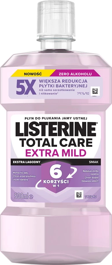 Ščit za ustno nego Listerine Total Care Extra Mild 500 ml