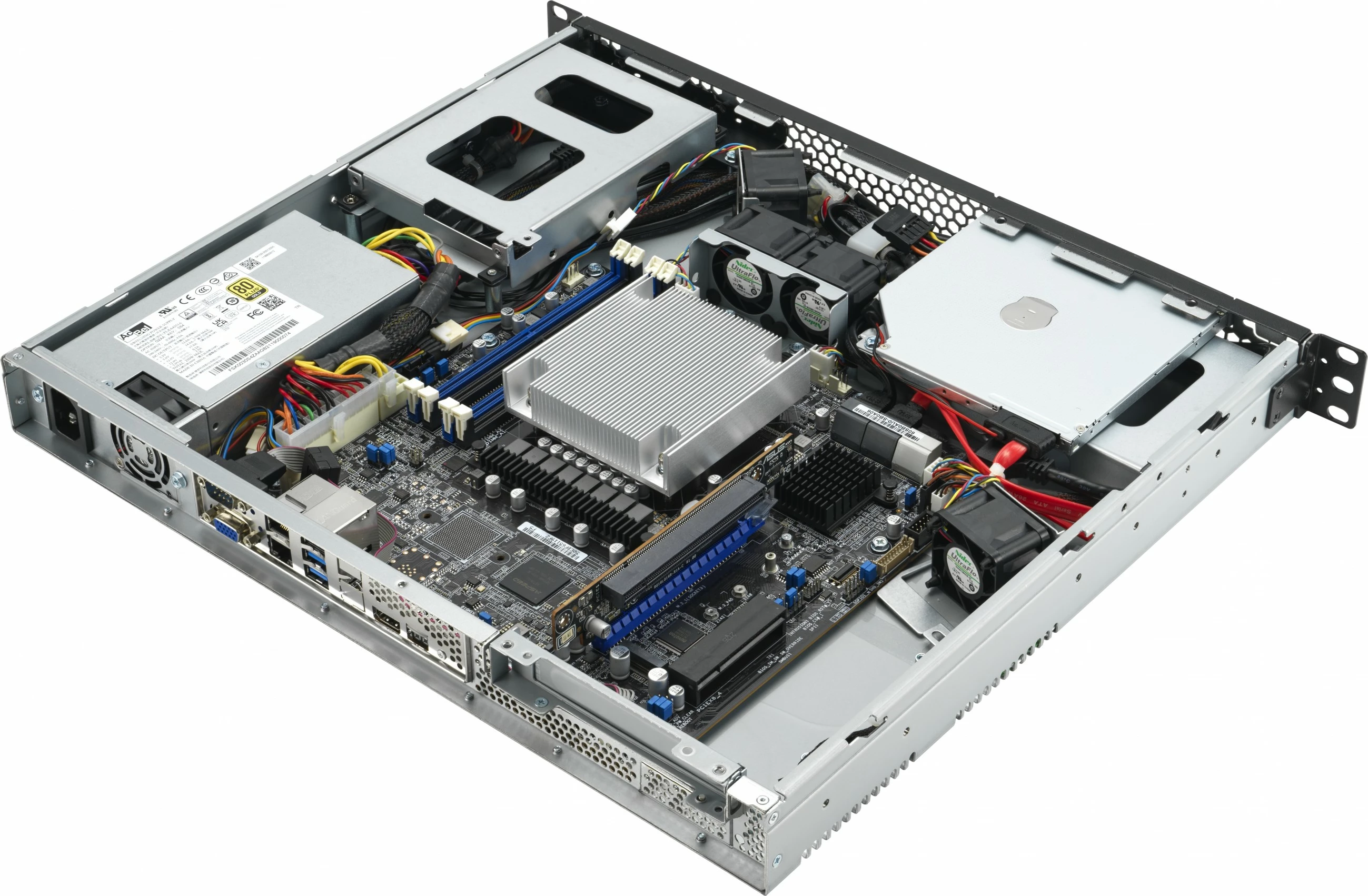 Kaseta za strežnik ASUS RS100-E11-PI2 barebone, 1U, Intel Xeon, 4x DIMM, 350 W, srebrna