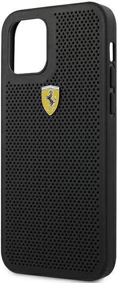 Ovitek za iPhone 12 Pro Max 6,7", trden, On Track Perforated, črn, Ferrari FESPEHCP12LBK