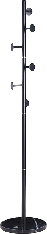 Stojalo za plašče Adriana, črn kovinski, 37x172 cm