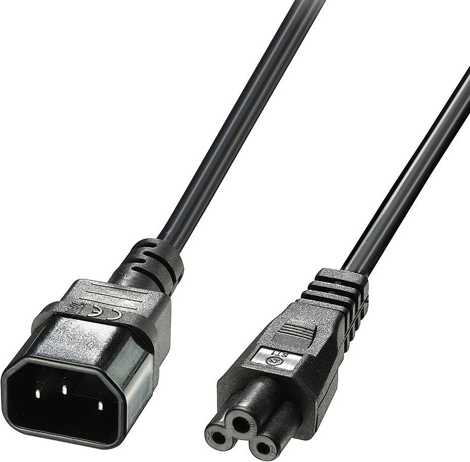 Napajalni kabel IEC C14 na C5, 2 m, črn, LINDY