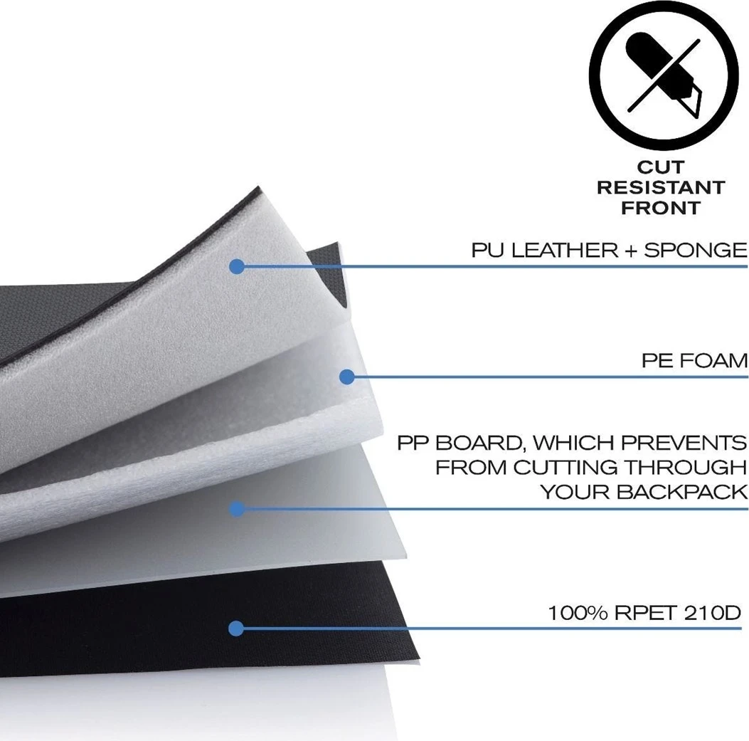 Prostorna protivlomna nahrbtnik za prenosnik XD Design, modra