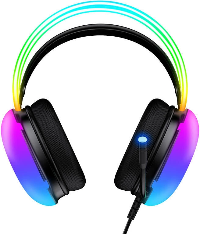 Slušalke za igre z mikrofonom, ONIKUMA X25, z LED osvetlitvijo, črne