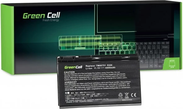 Baterija za prenosnik Green Cell AC08 za Acer, 4400 mAh, 11,1 V, črna