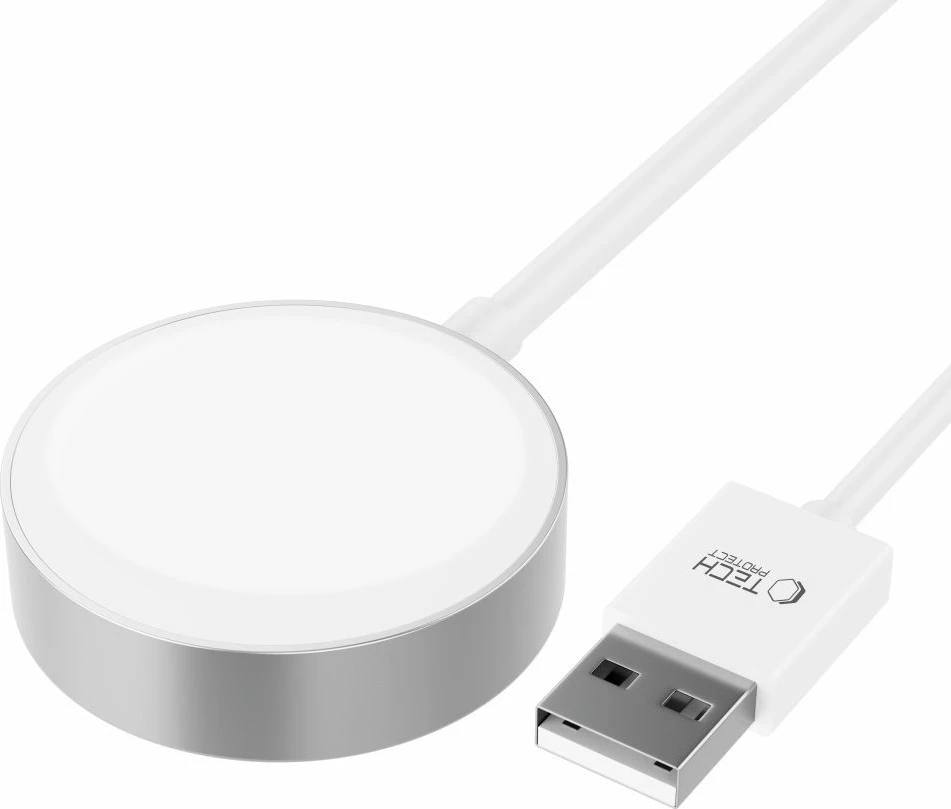 Induktivni magnetni brezžični polnilec za Apple Watch Tech-Protect UltraBoost, USB-A, 1,2 m, bel