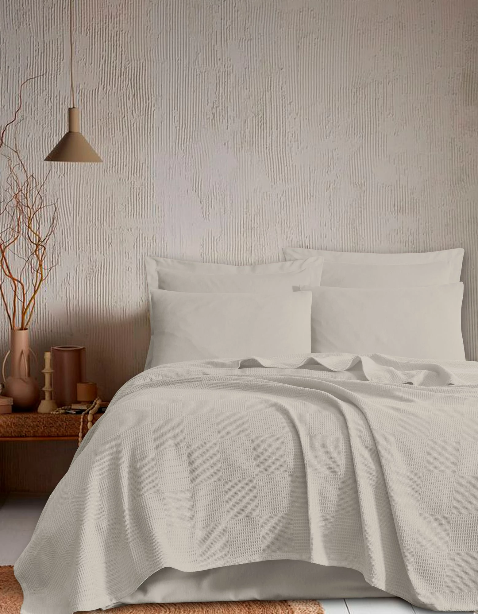 Posteljnina (set) King Pique L'essentiel, 240 x 230 cm, ecru