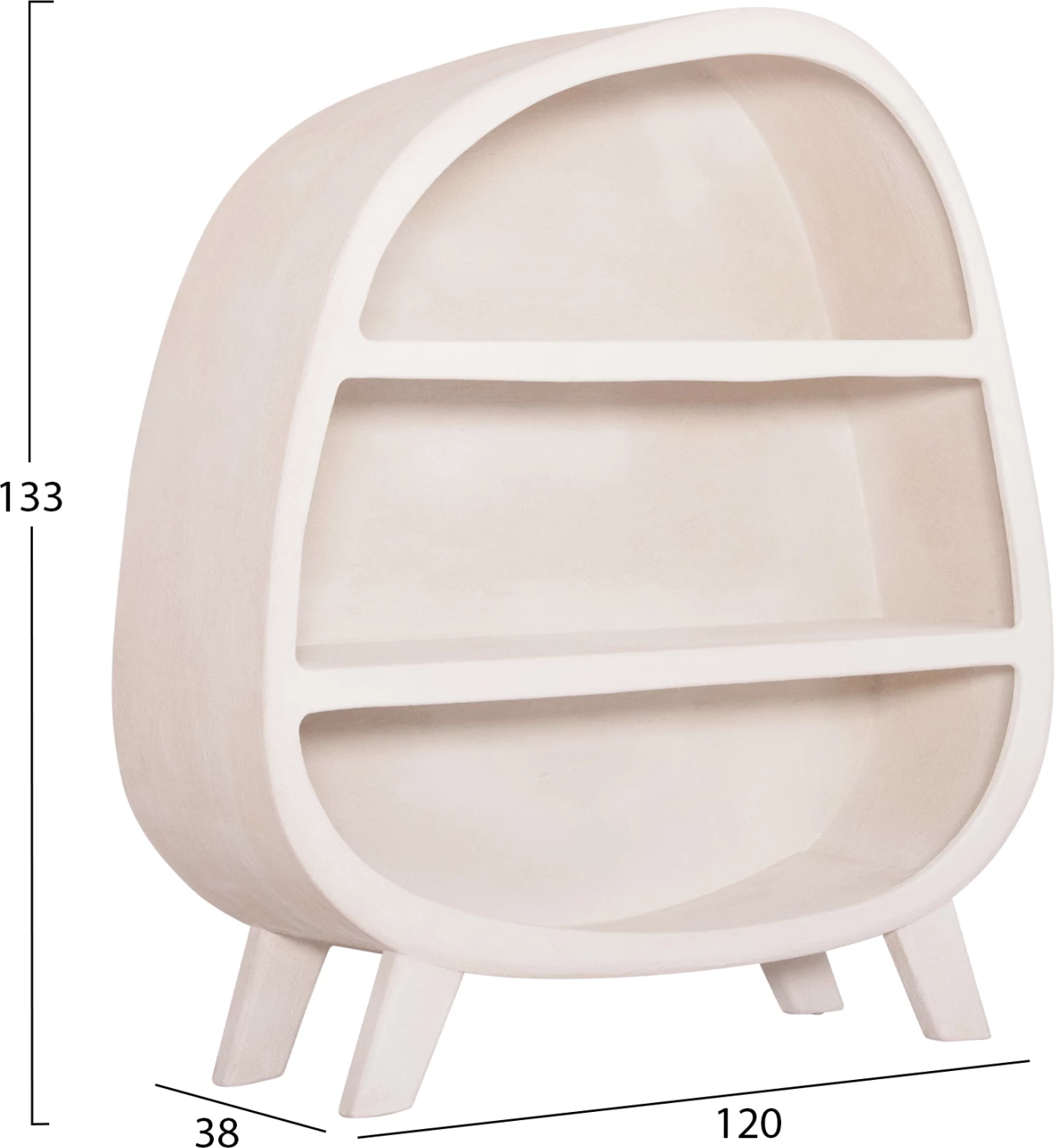 Polica serije Santorini FH18060.01 MDF v barvi off-white 120x38x133H cm