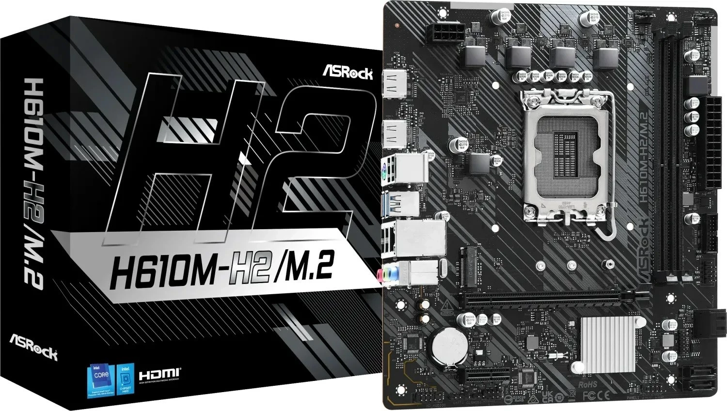 Plošča ASRock H610M-H2/M.2, Socket LGA 1700, micro ATX