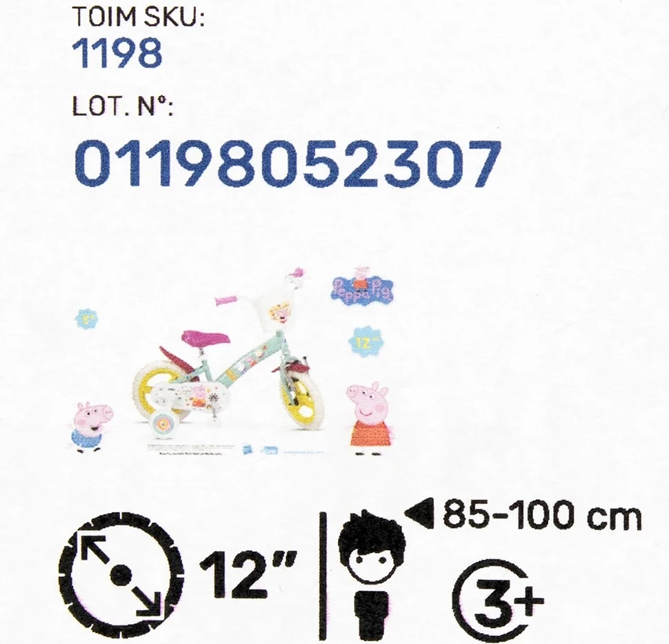 Otroško kolo Peppa Pig, TOIMSA TOI1198, zeleno