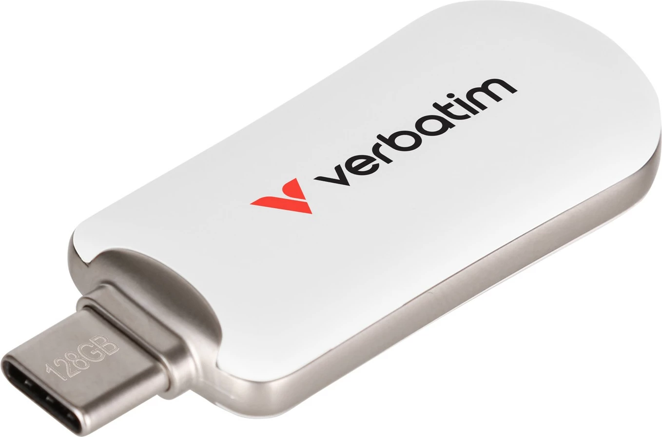 USB pletre Verbatim 128 GB, USB Type-C, bel