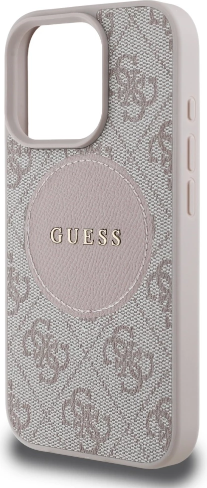 Ovitek za telefon 4G Circle Classic z logotipom Guess MagSafe za iPhone 16 Pro, roza
