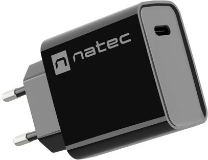 Stenski napajalnik 1x USB-C, 20W Natec Ribera NUC-2060, črn