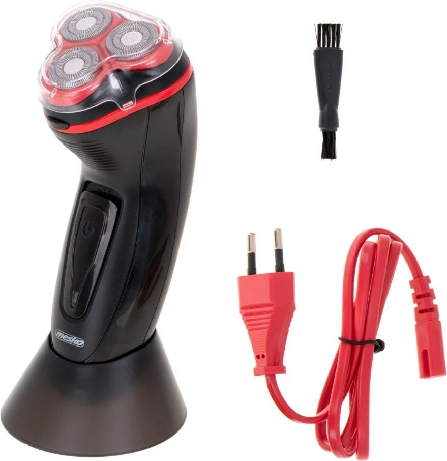 Električni brivnik Adler MS 2926, za moške, s trimerjem, črno/rdeč