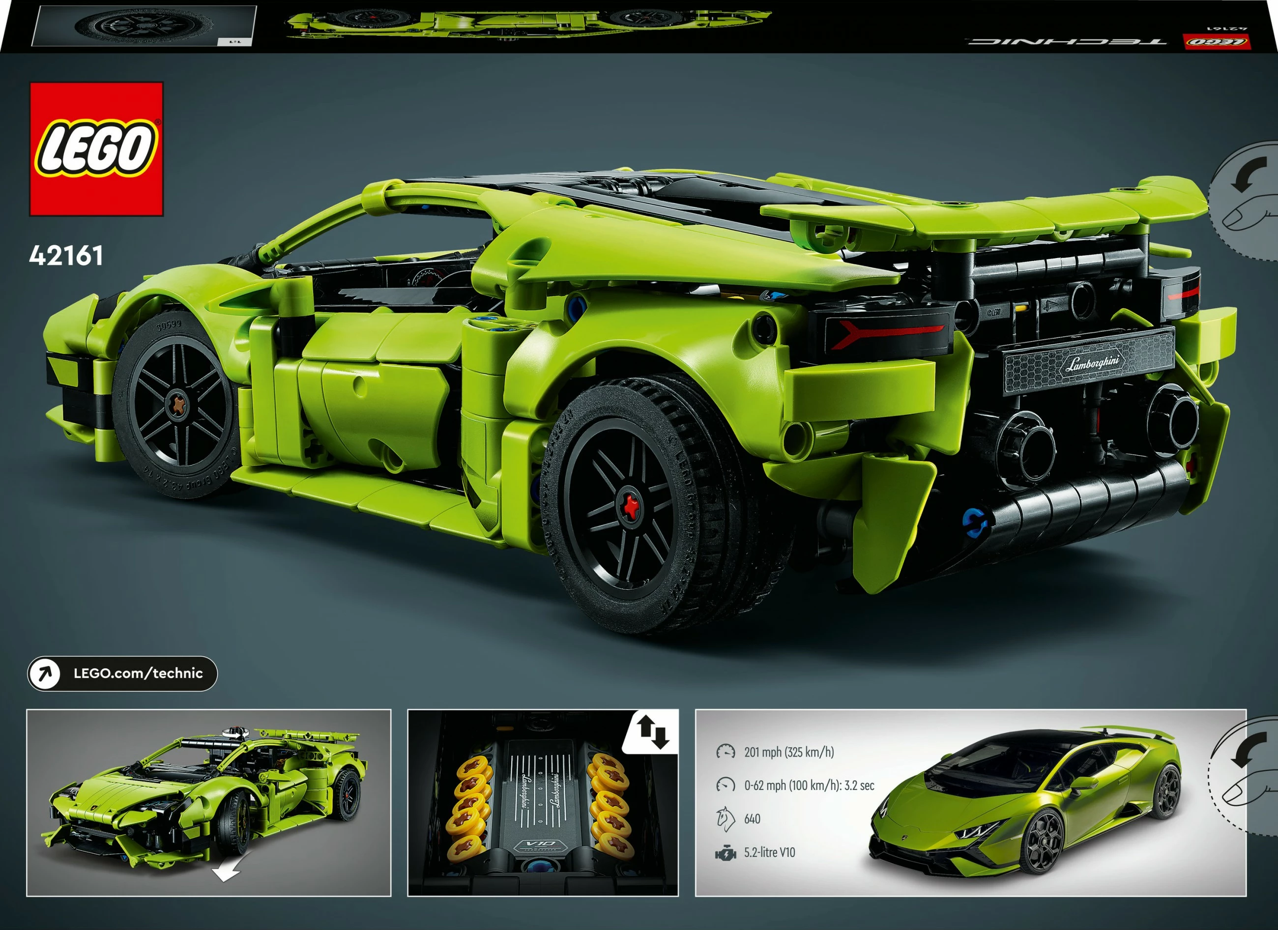 Model Lamborghini Huracán Tecnica LEGO Technic, 806 kosov, večbarven