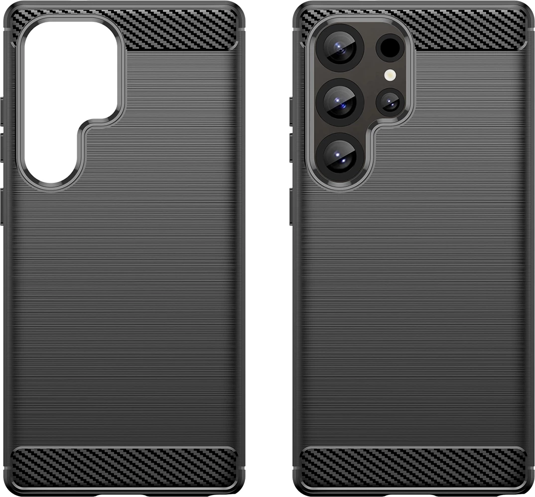 Ovitek za telefon Hurtel Carbon Case za Samsung Galaxy S25 Ultra, TPU, črn