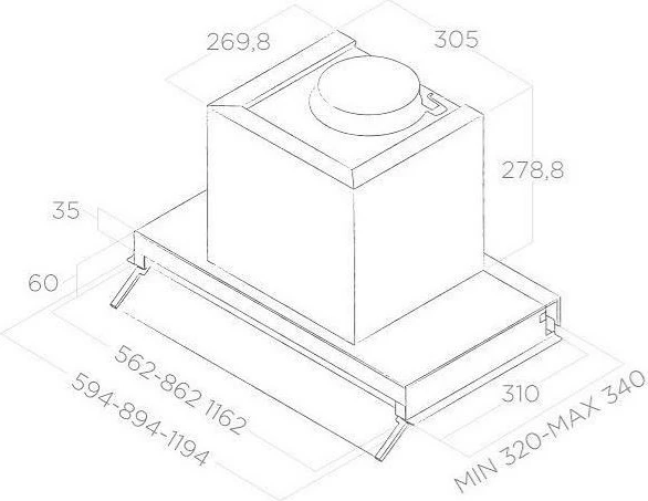 Kuhinjski aspirator BOXIN LUX LX/IX/A/90, Elica, inox, 90 cm