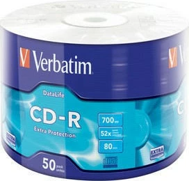 CD-R 700 MB, 52x, 50 kosov, Cake Box Verbatim 43787