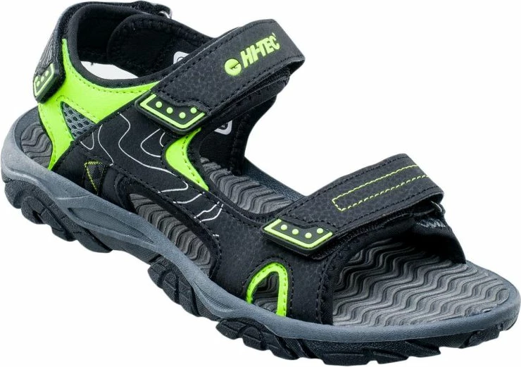 Sandali za fante Hi-Tec, črni in zeleni