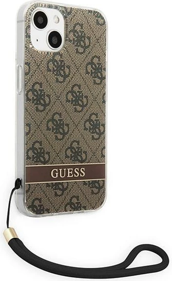 Ovitek z vrvico Guess GUOHCP14MH4STW za iPhone 14 Plus 6,7", rjav
