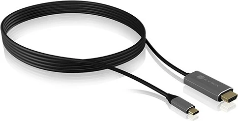 Adapter USB Type-C na HDMI ICY BOX IB-CB020-C, 1,8 m, 4K, črno/srebrn