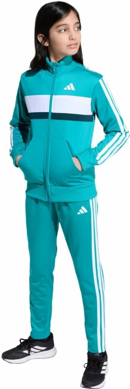 Trenirka za otroke adidas Seasonal Essentials Tiberio 3-Stripes Tricot, modro-zelena