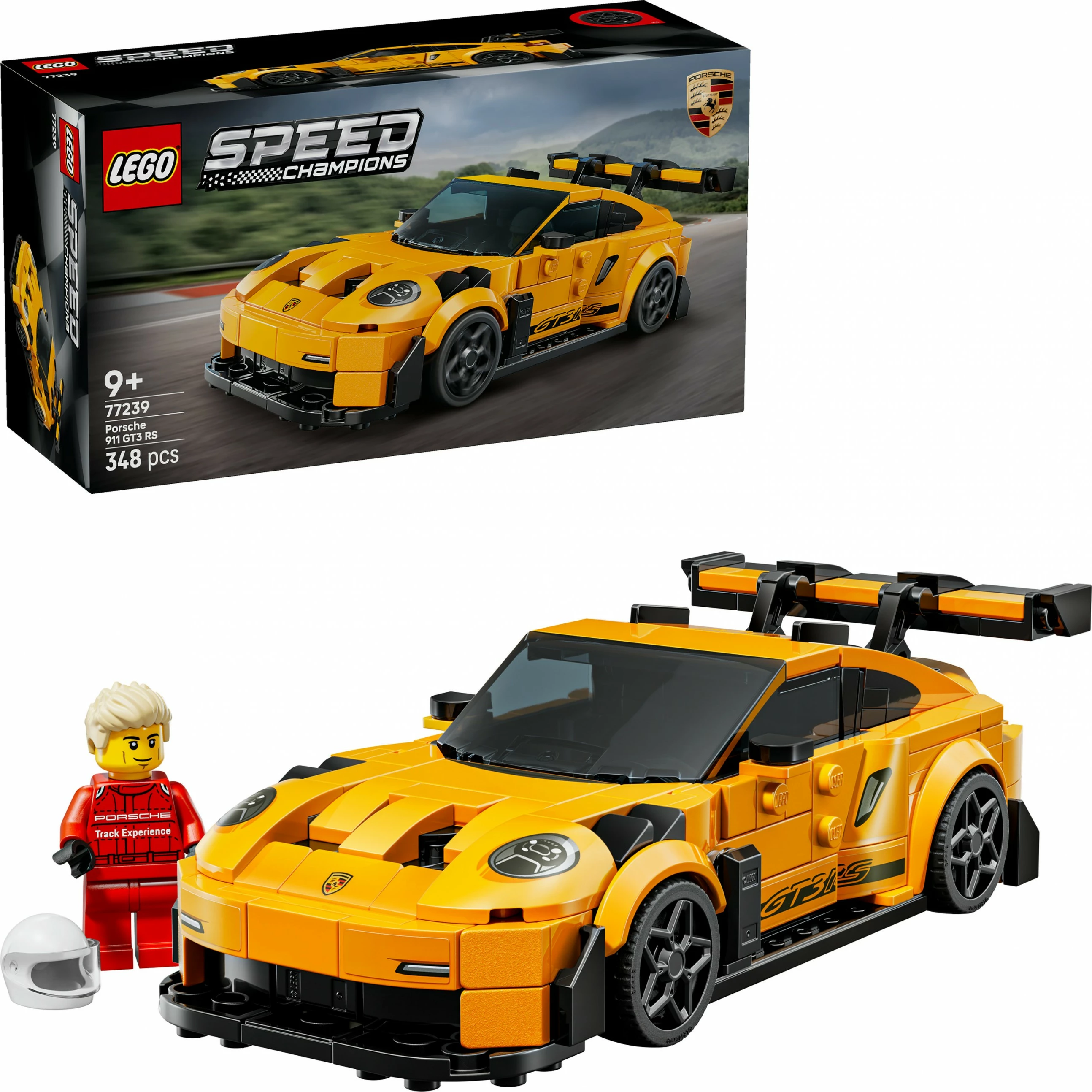 Set za gradnjo LEGO Speed Champions Porsche 911 GT3 RS 77239, 348 delov, večbarven