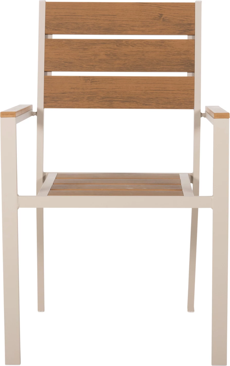 Aluminijasti naslanjač SAGA FH5981.04 šampanjec-poliles v naravni barvi 55x55x86Hcm