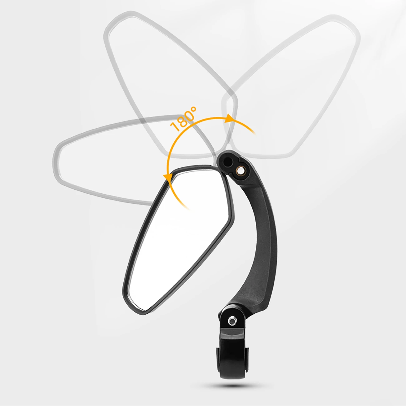 Kolesarsko ogledalo Rockbros 26210001004, za desno krmilo, plastika, črno