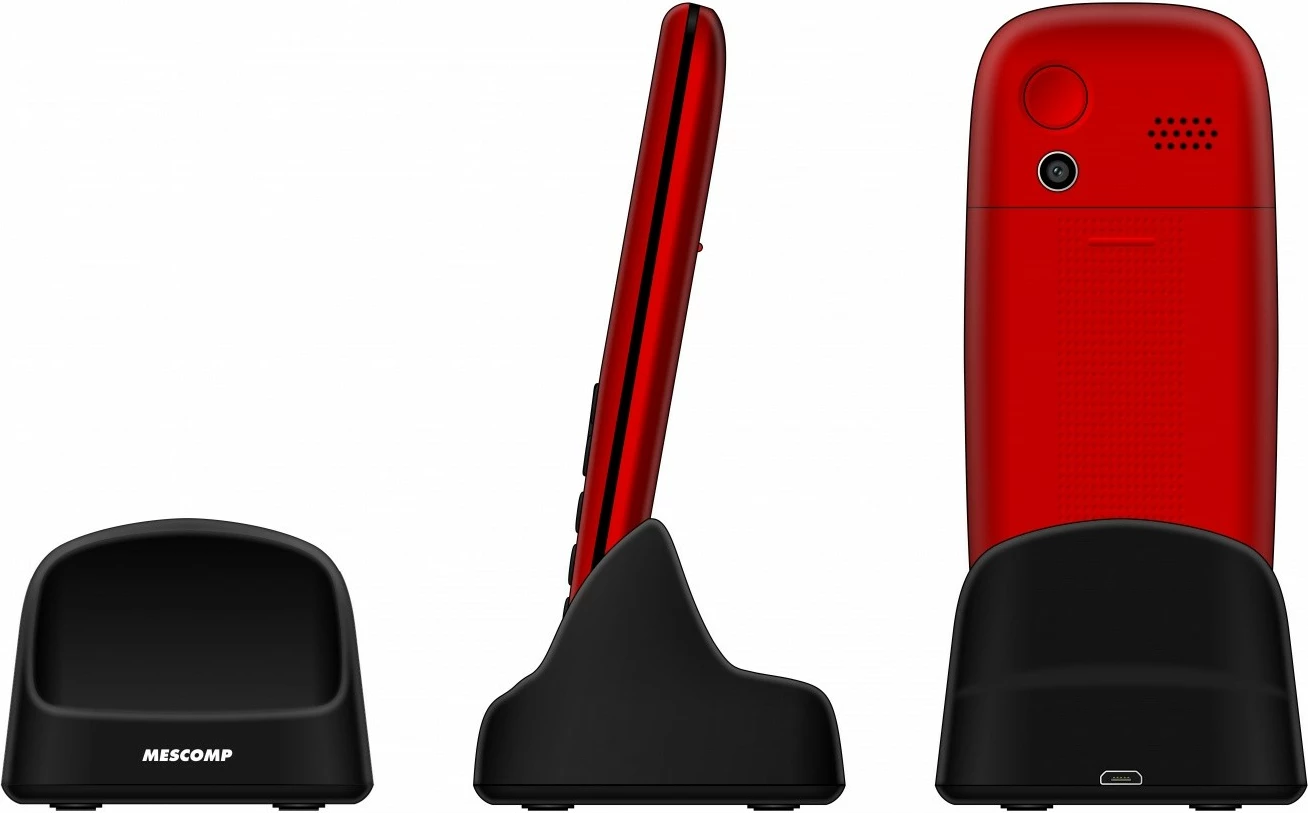 Elegantni telefon za starejše Mescomp MT-166 Edgar 4G, rdeč