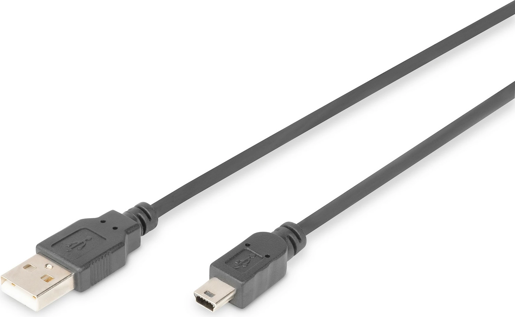 USB 2.0 kabel 1 m, USB A na mini-USB B, črn — Digitus