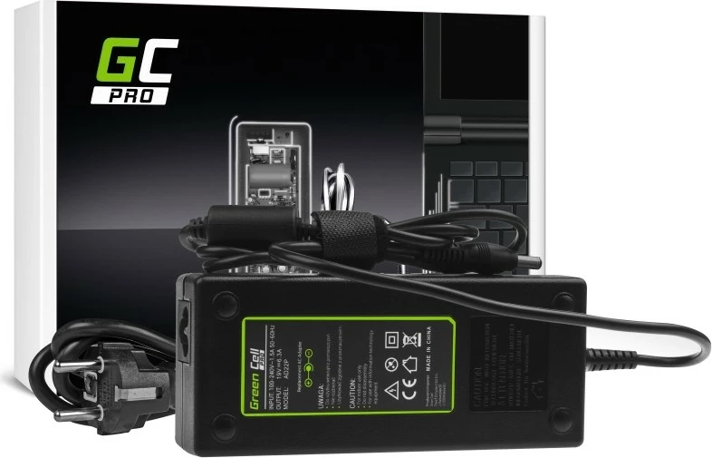 Napajalni adapter 19V 6.3A 120W za Asus G56, Green Cell PRO AD22P, črn