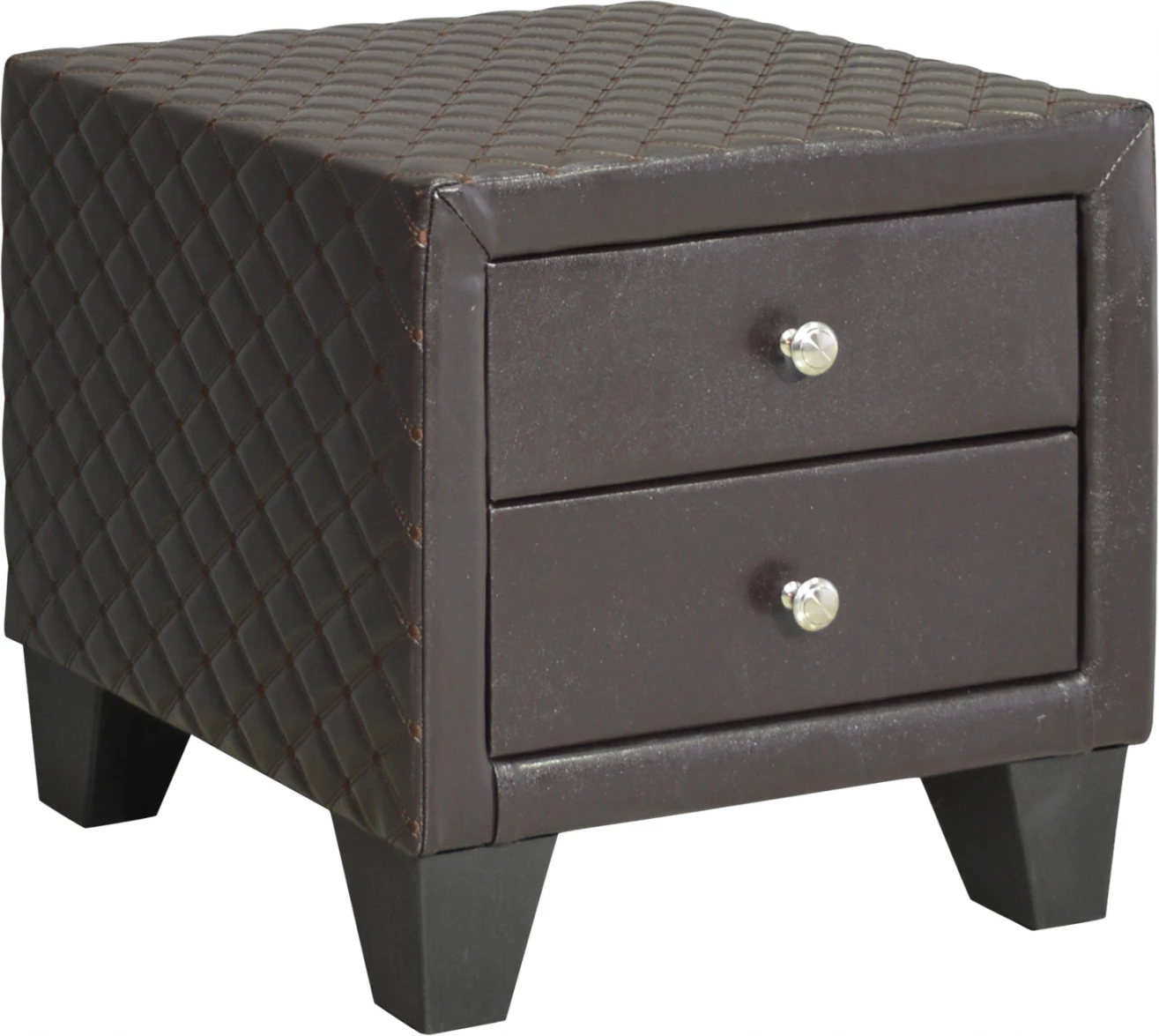 Nočna omarica Elda FH595.01 z 2 predali iz rjave mat PU 45x39x45cm