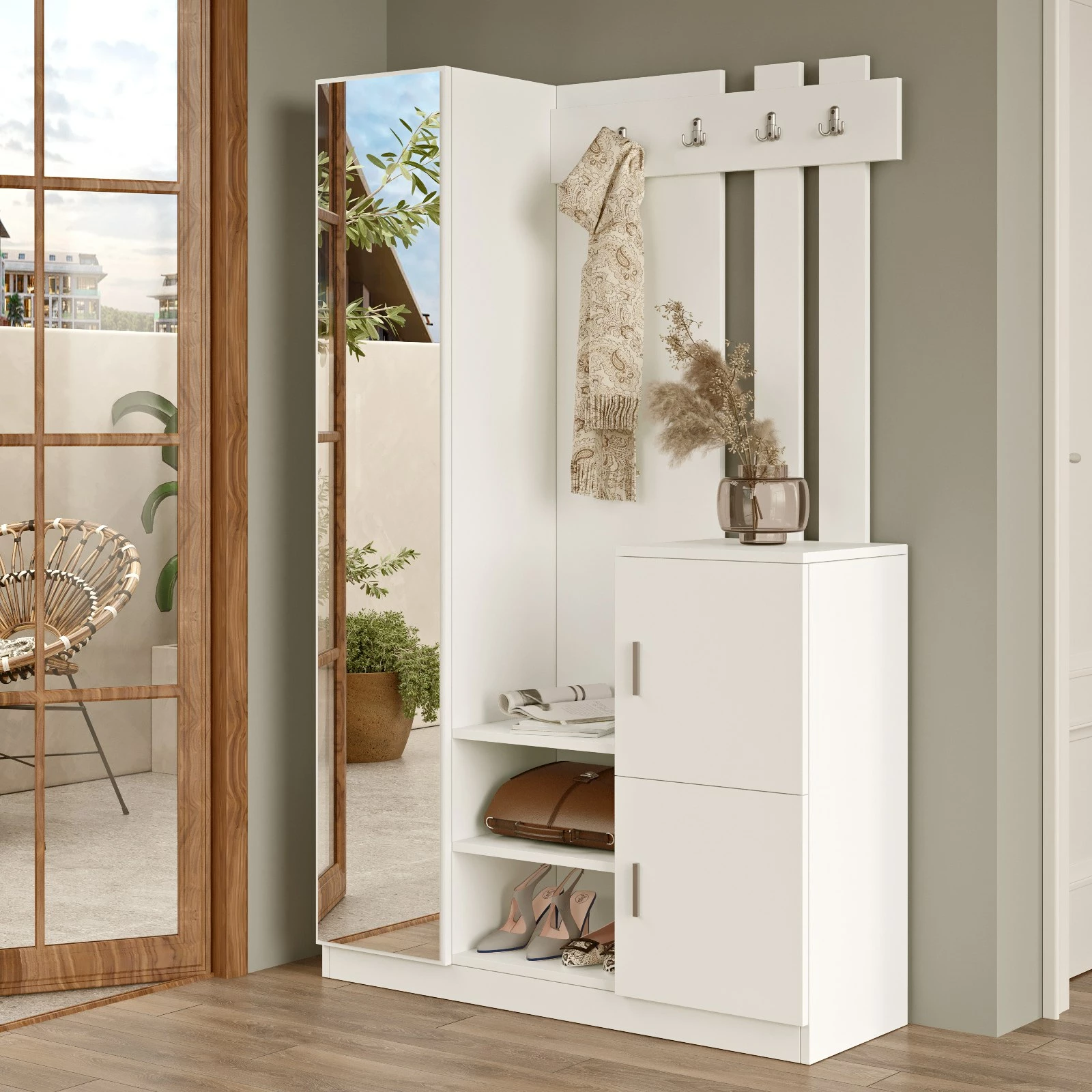 Stojalo za hodnik, belo, Skye Decor DD7-W