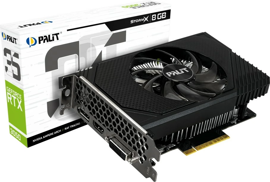 Grafična kartica Palit GeForce RTX 3050 StormX, 8 GB GDDR6, PCI Express 4.0, črna