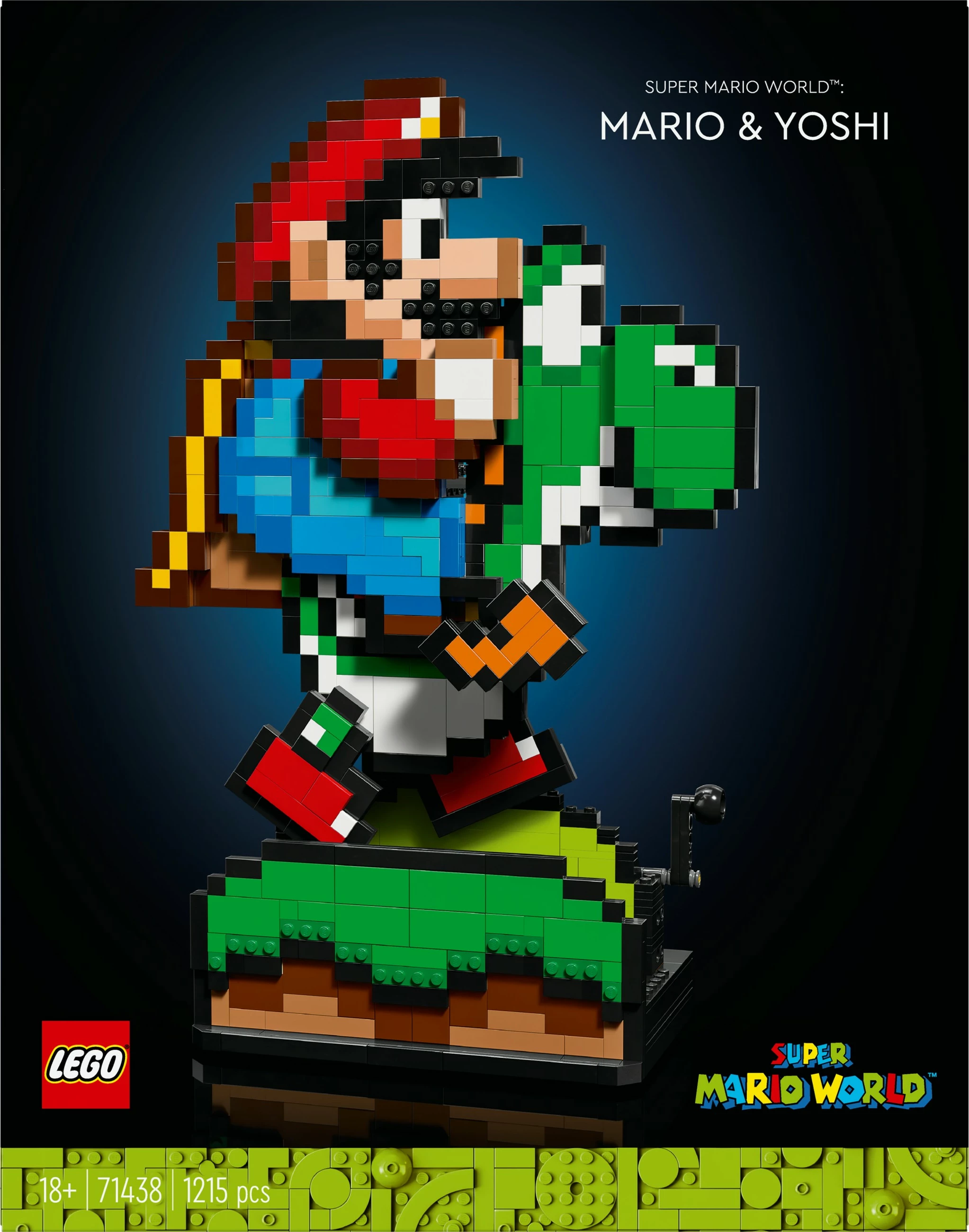 Set gradnje Super Mario World Mario & Yoshi, LEGO, 1215 kosov, plastika, večbarven