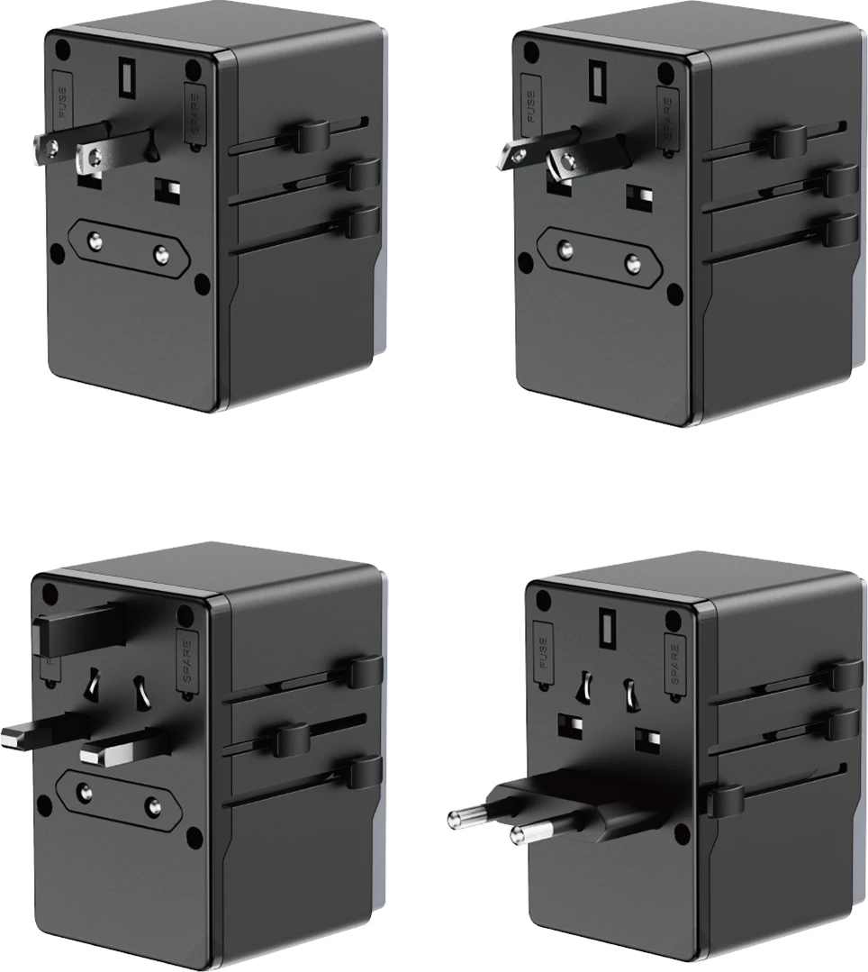 Potovalni adapter Dudao A65Pro, 65 W, 2x USB-C, 2x USB-A, črn
