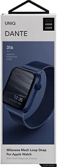 Jekleni pašček za Apple Watch UNIQ Dante, 42/44/45 mm, modra