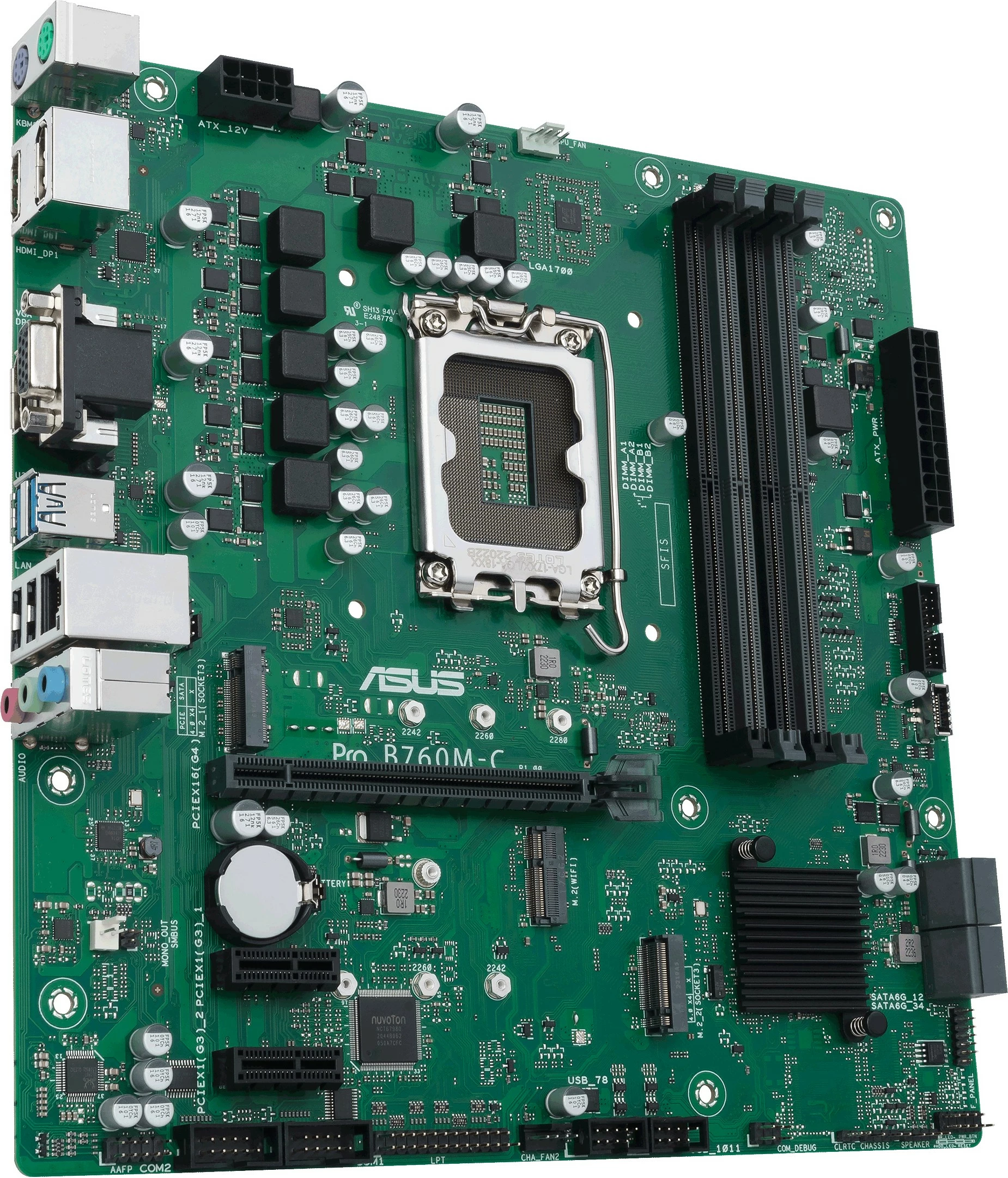 Plošča za računalnik ASUS PRO B760M-C-CSM, Intel, LGA 1700, DDR5-SDRAM, 128 GB