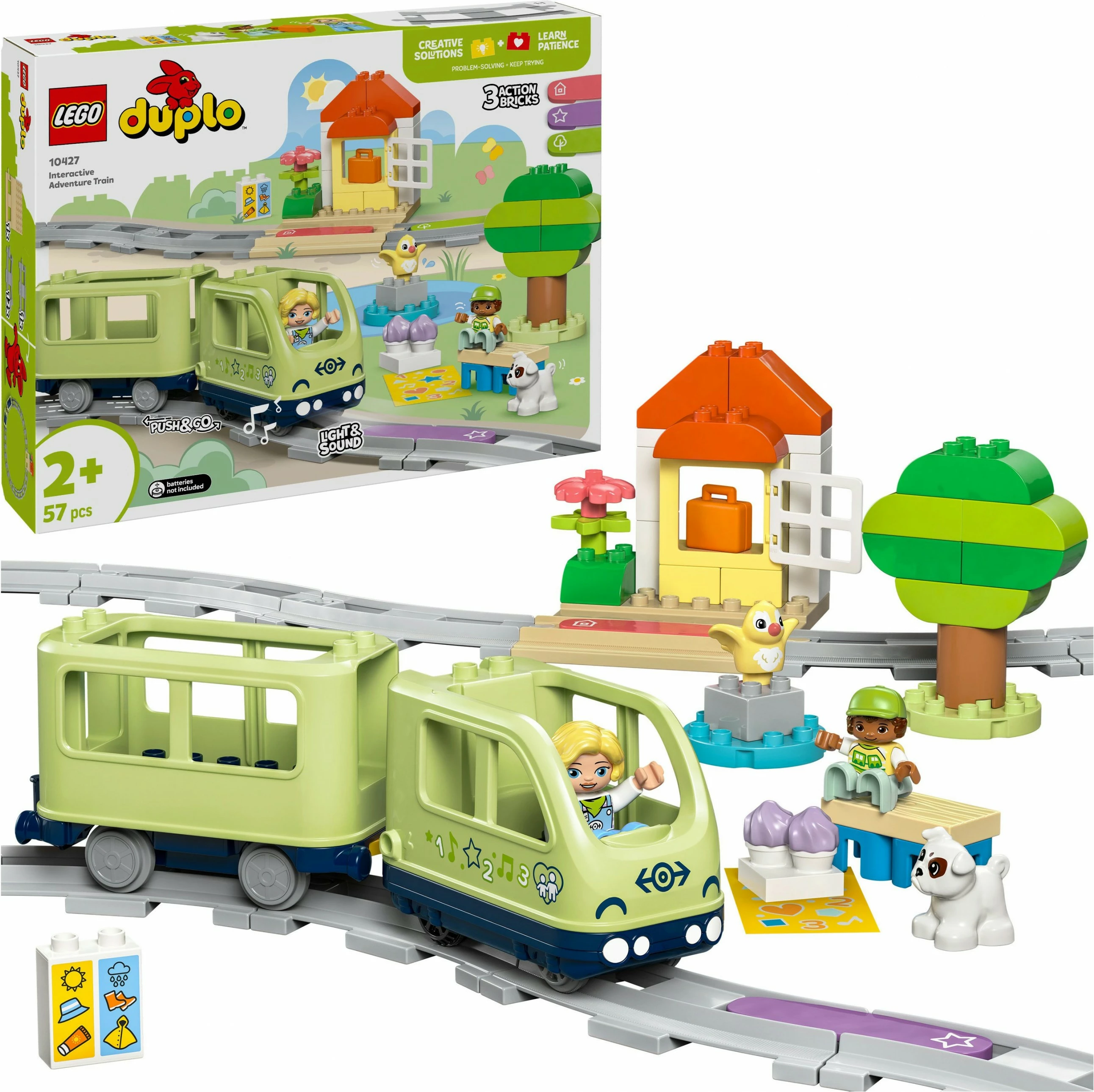 Interaktivni gradbeni set, vlak LEGO DUPLO 10427, 57 kosov, večbarven