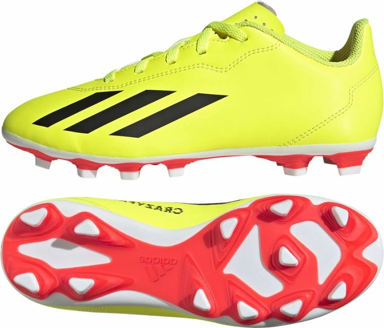Otroški nogometni čevlji adidas X Crazyfast Club FxG, rdeče in rumene