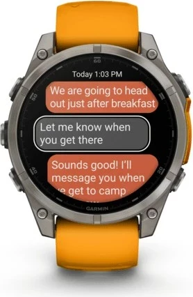 Pametna športna ura fenix 8, 47 mm, 32 GB, AMOLED, GPS, oranžen pašček - Garmin