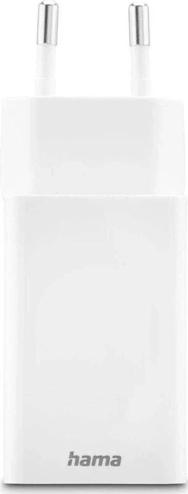 Mini GaN omrežni polnilec 45W, Hama, 1x USB-C, 1x USB-A, bel