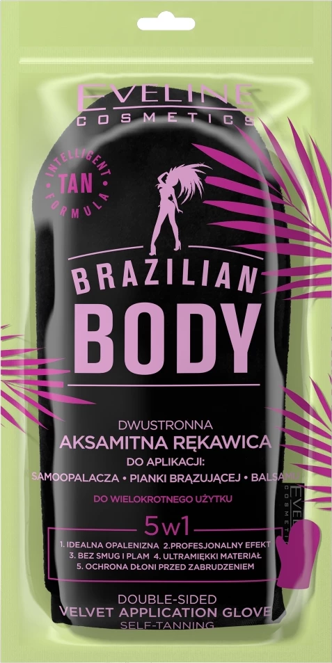 Dvojna žametna rokavica za telo Eveline Cosmetics Brazilian Body, 1 kos