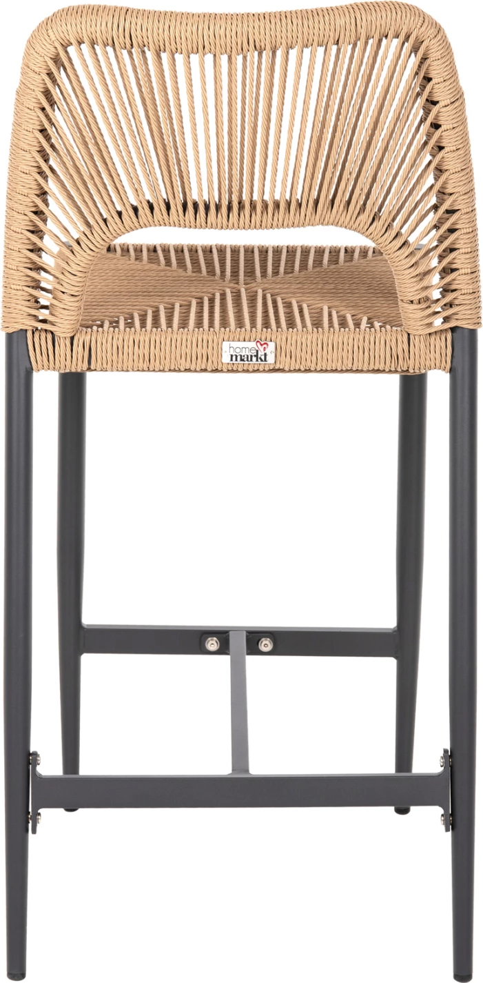 Srednje visok stol FH5920.02 temno siva aluminij z umetnim ratanom bež 46x58x95Hcm